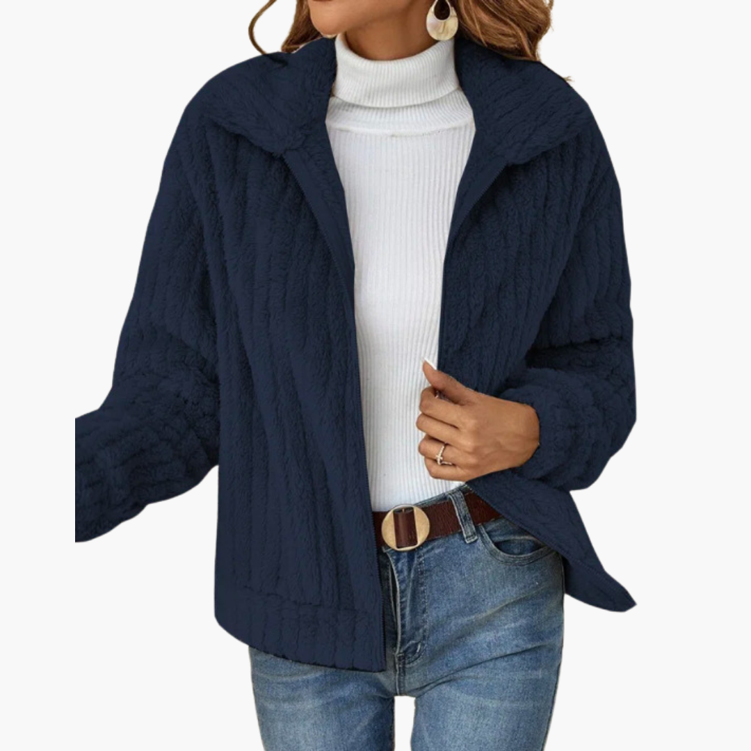 Boutique Eliza™ | Short Fleece Jacket with Notch Collar