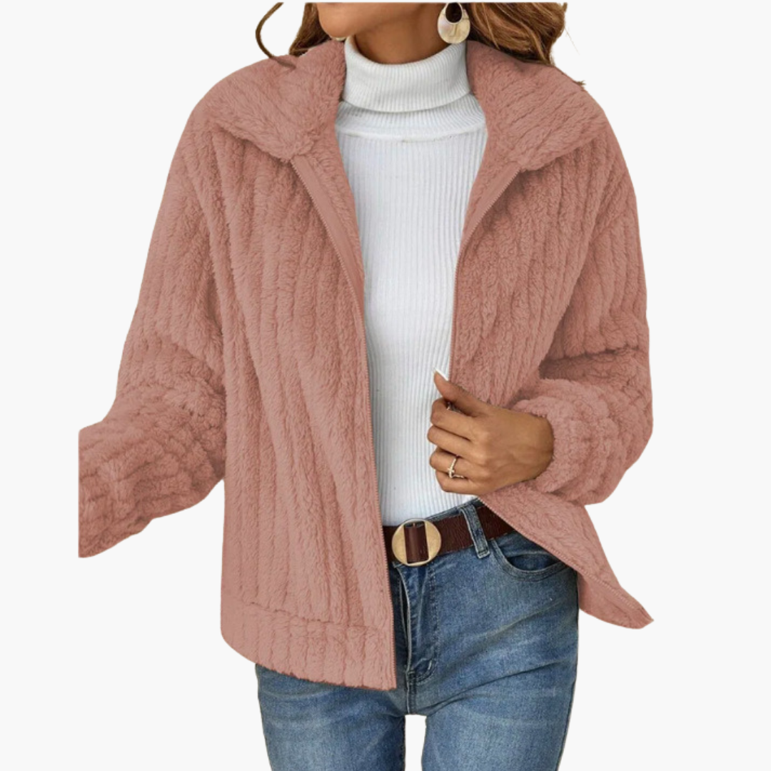 Boutique Eliza™ | Short Fleece Jacket with Notch Collar
