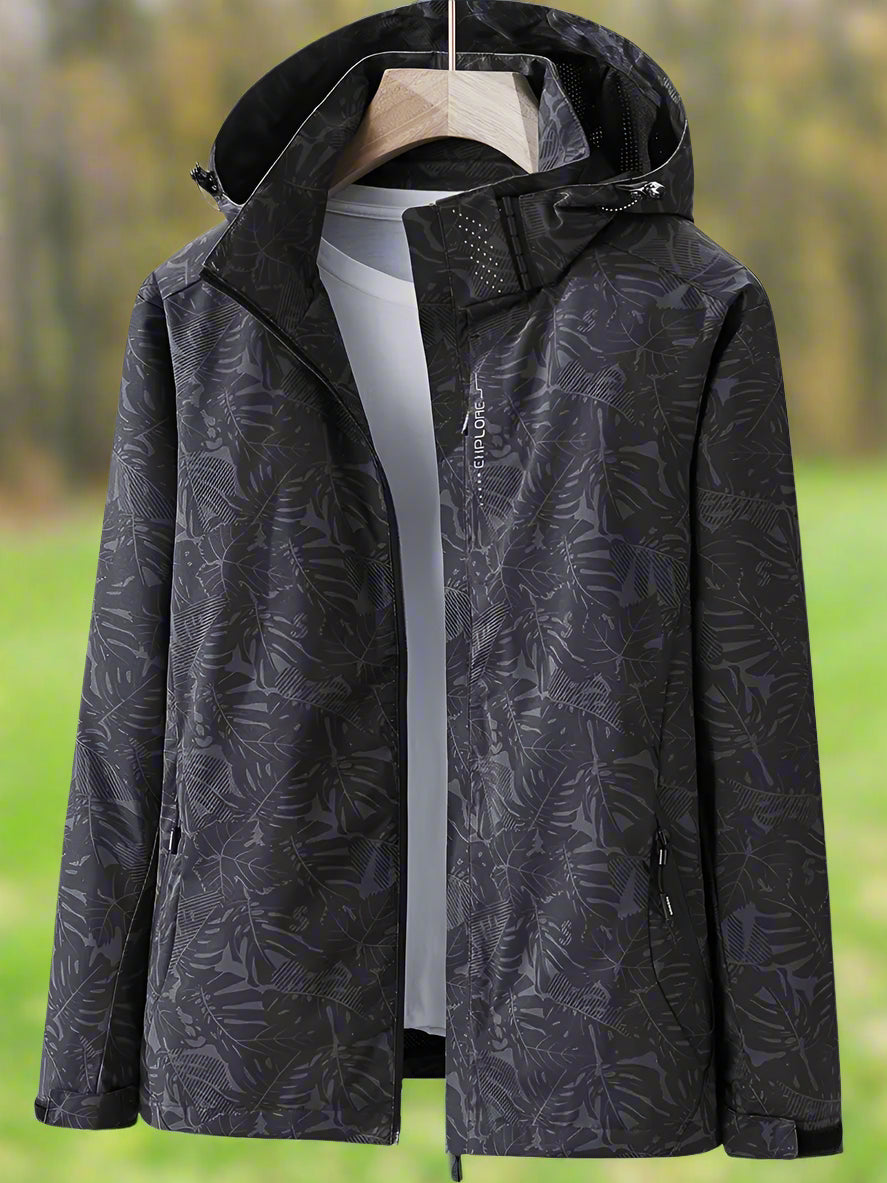 Liora – Waterproof Leaf-Print Windbreaker