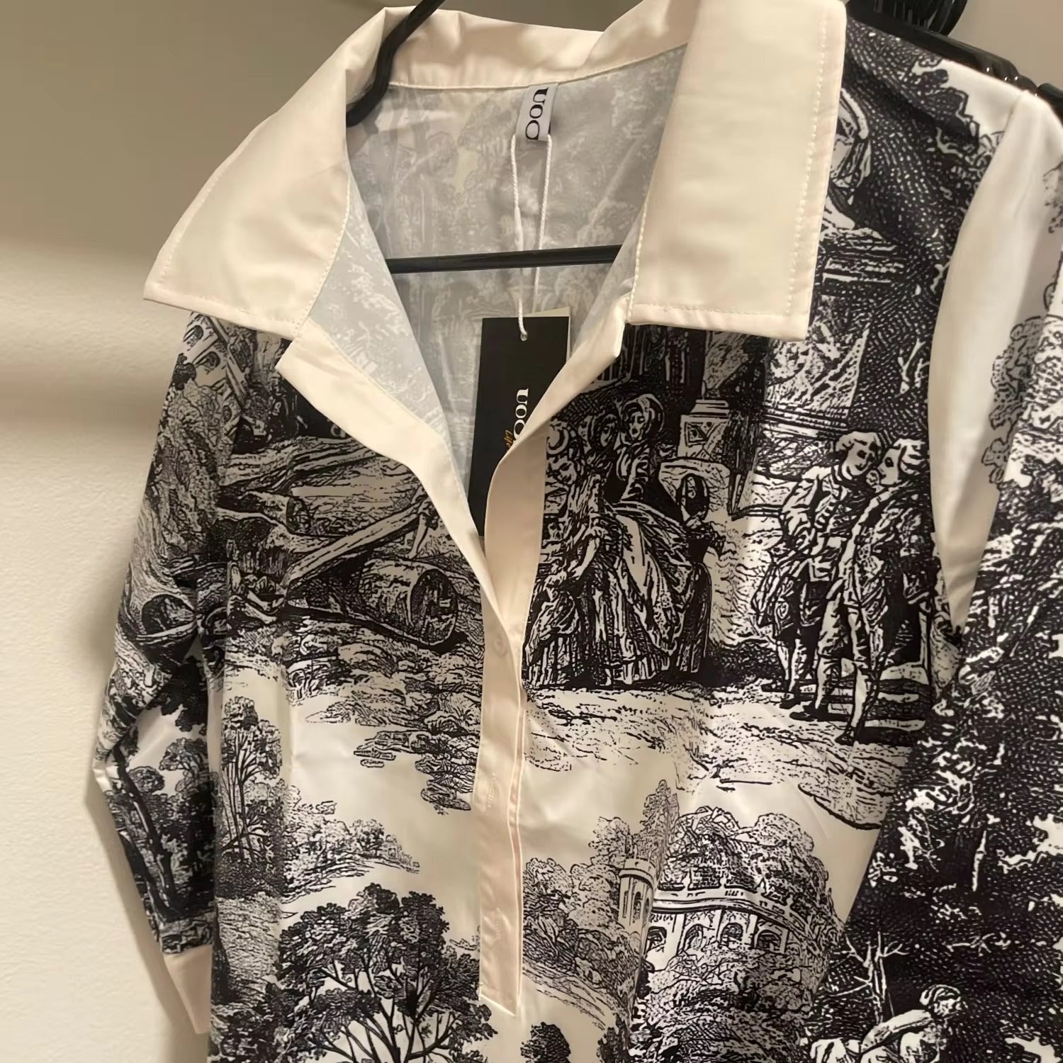 Sophie - Women Vintage Toile Prints Mini Tunic Dress