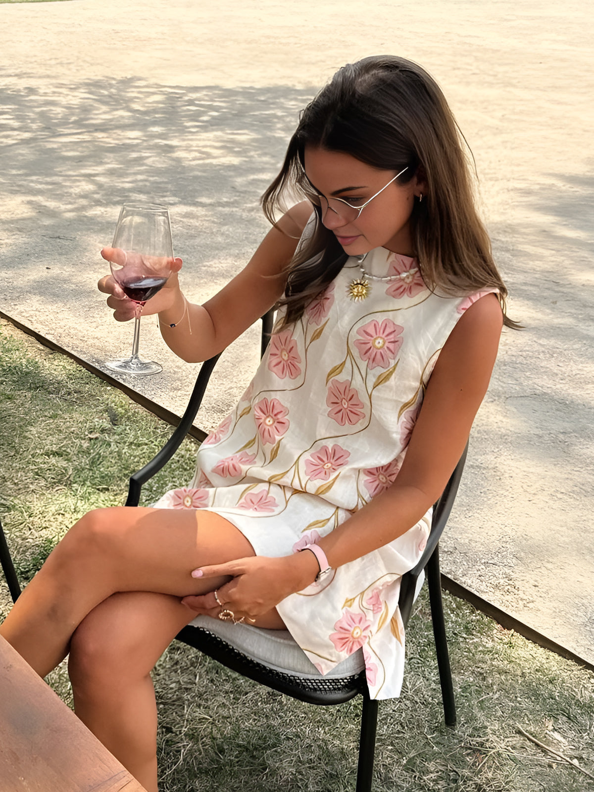 Malina - Floral Sleeveless A-Line Dress