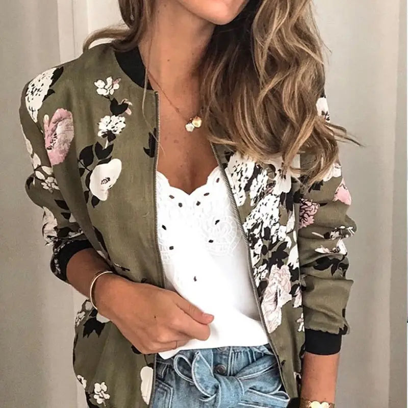 Aria - Bomber jacket with trendy floral print