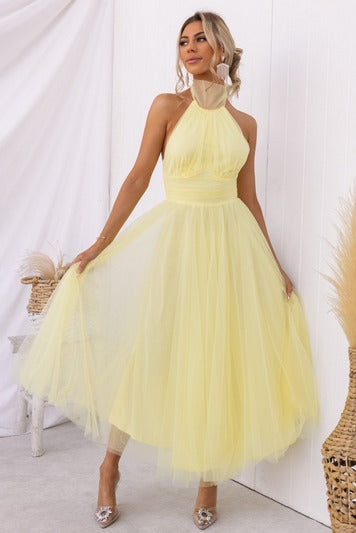 Alyssa - Halter Neck Midi Dress