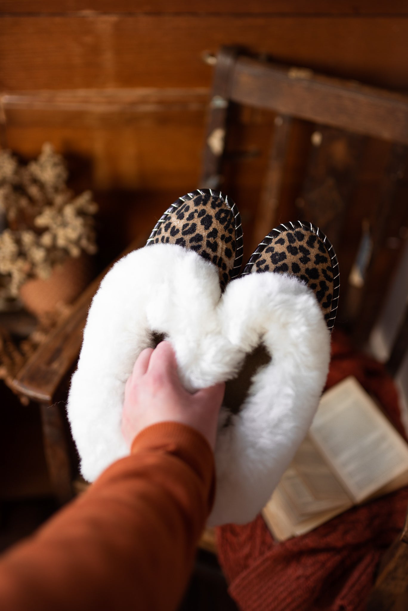 Sheepskin Slippers | Leopard Print
