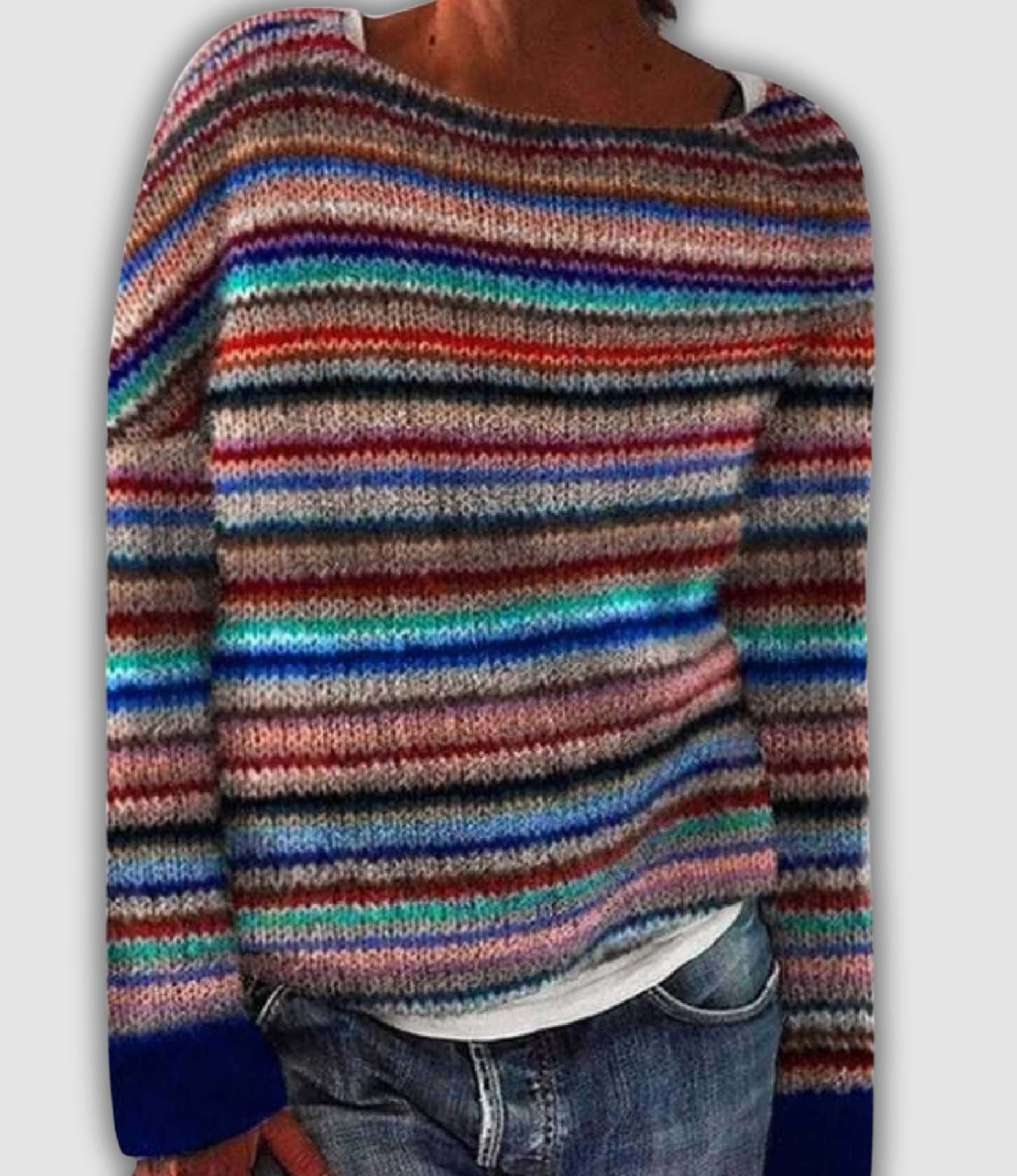Freya - Retro Icelandic Striped Wool Knit