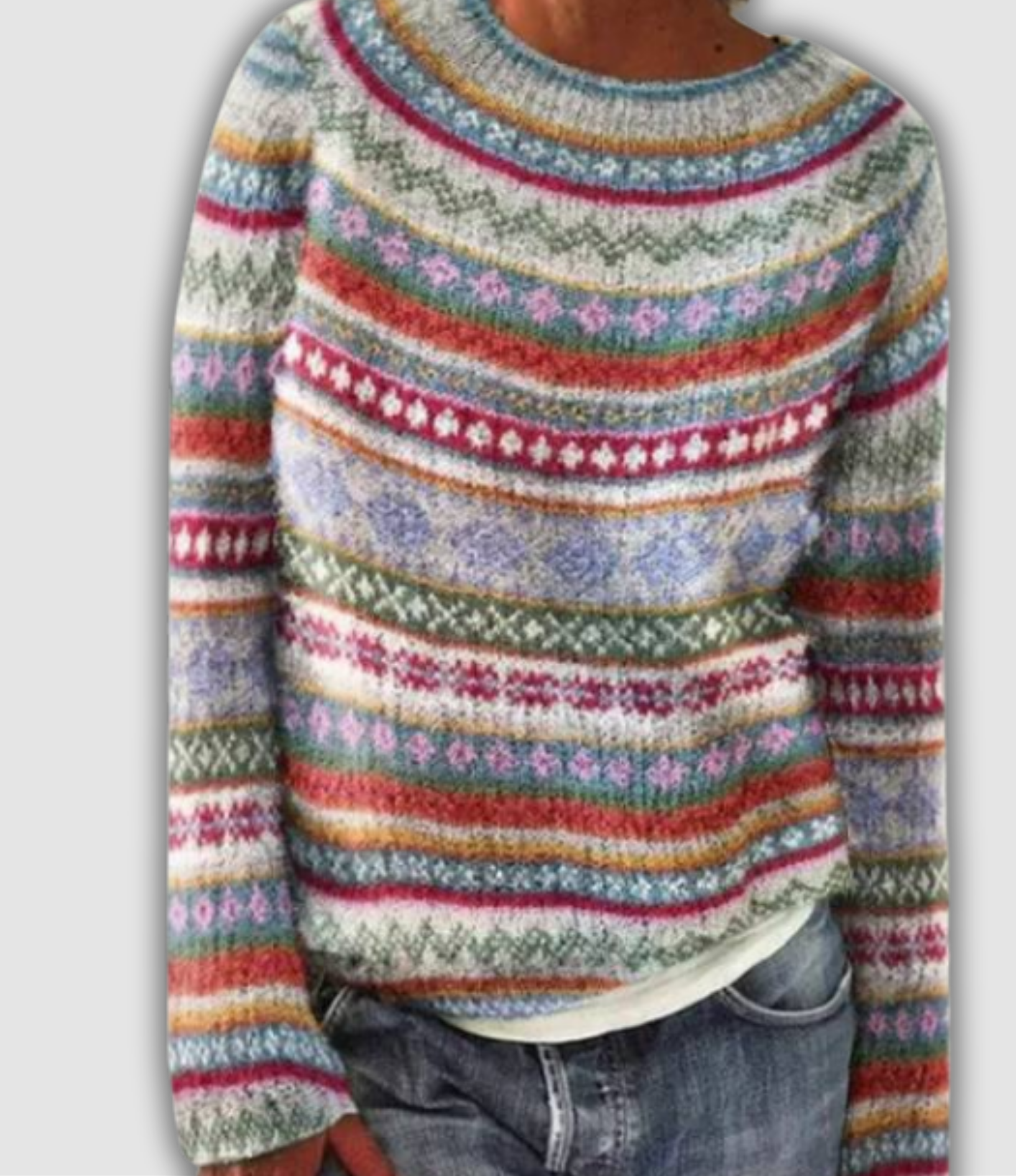 Zoe - Colourful Vintage Fair Isle Knit for Cosy Days