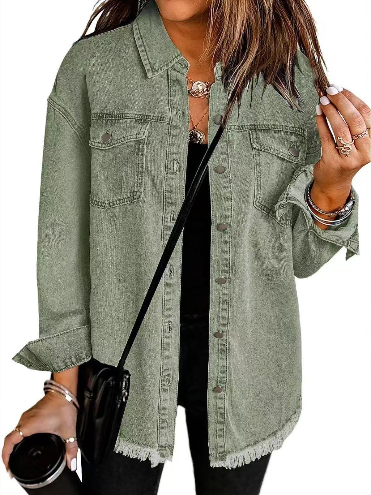Boutique Eliza™ | Long-Sleeved Denim Jacket with Pockets