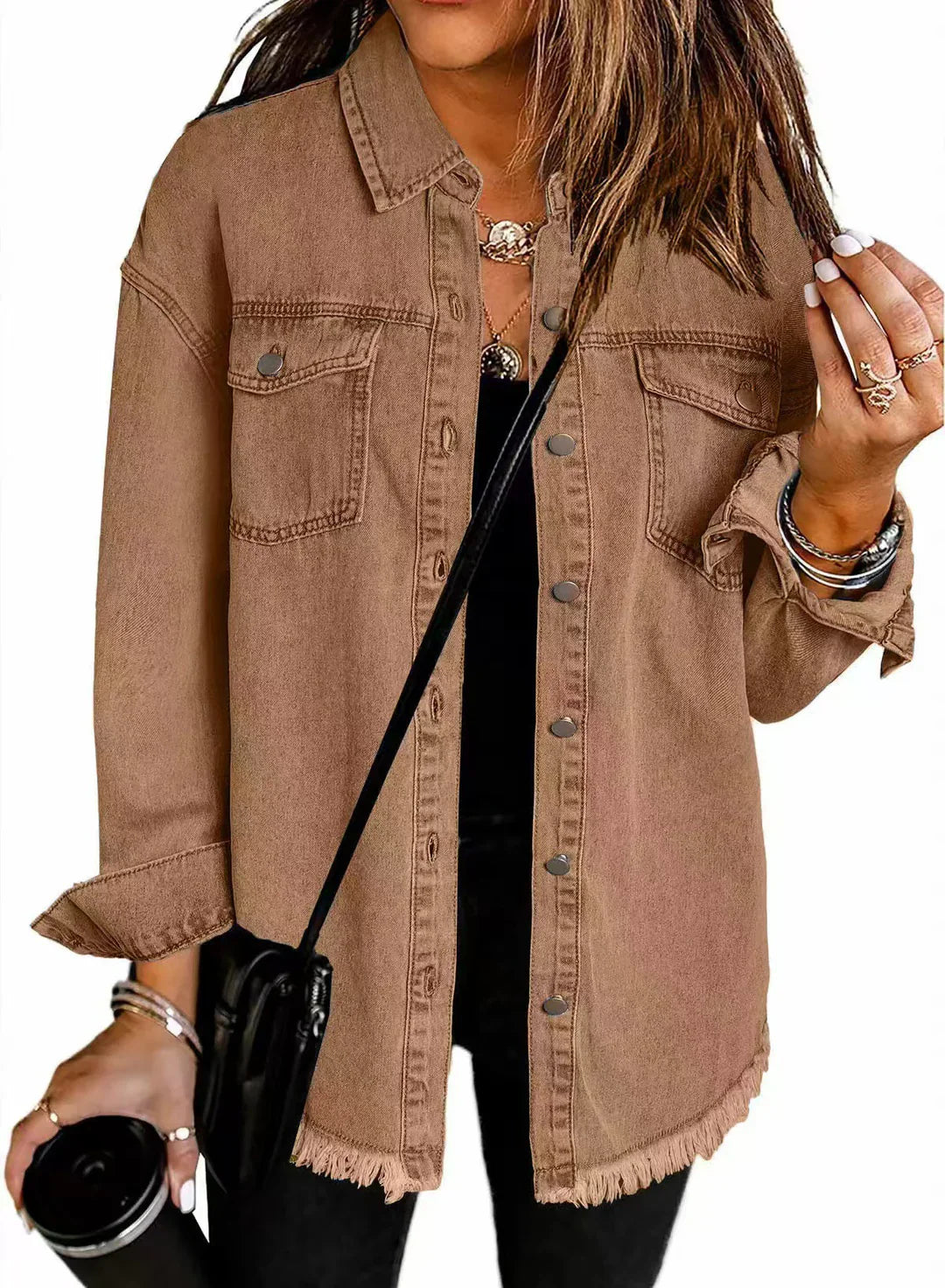 Boutique Eliza™ | Long-Sleeved Denim Jacket with Pockets