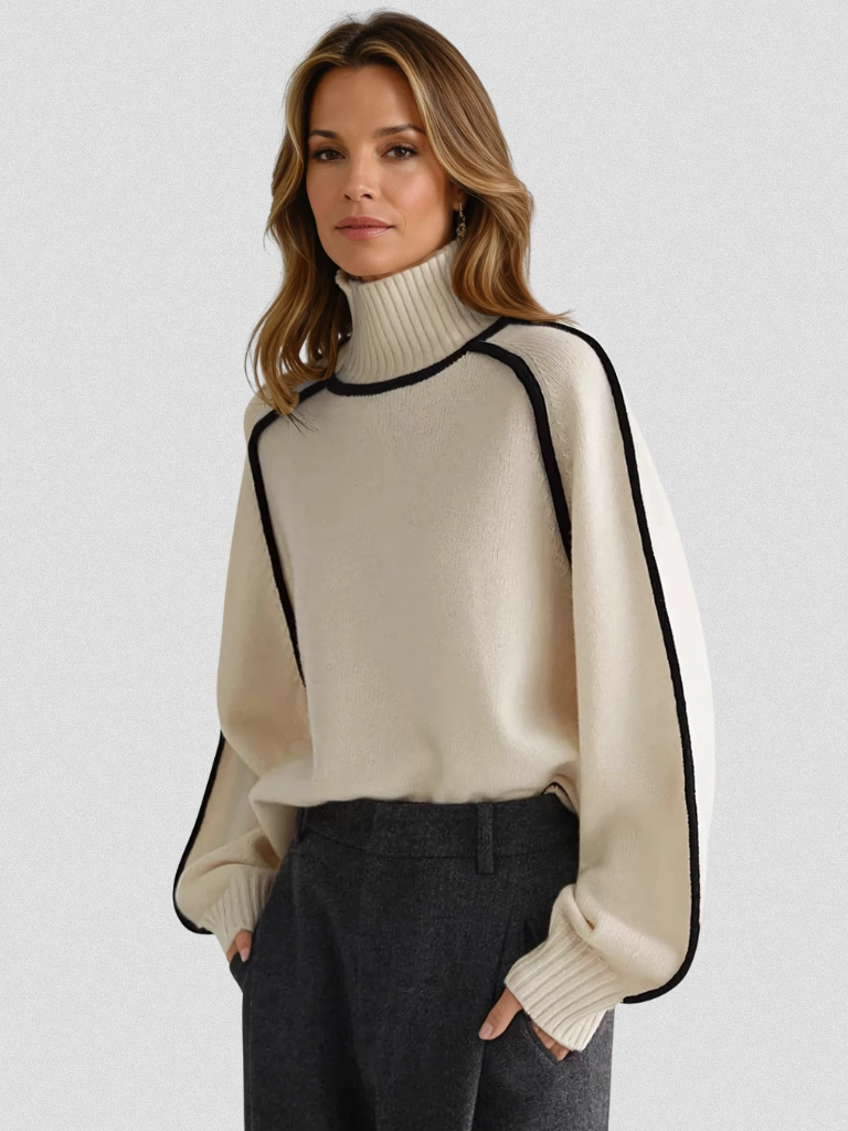 LOUISE | Elegant Contrast-Trim Sweater