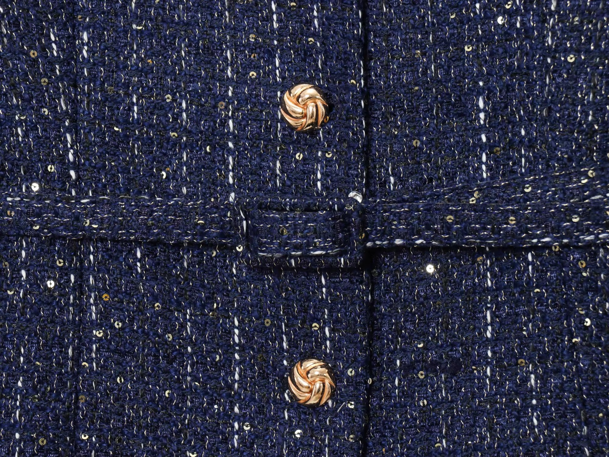 Naomi - Gold Button Round Neck Jacket