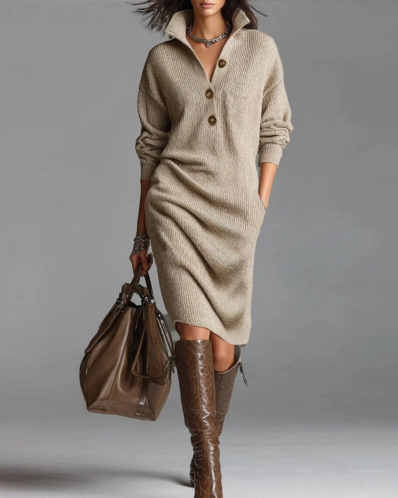 Stasey | Elegant Pullover Knit Midi Dress