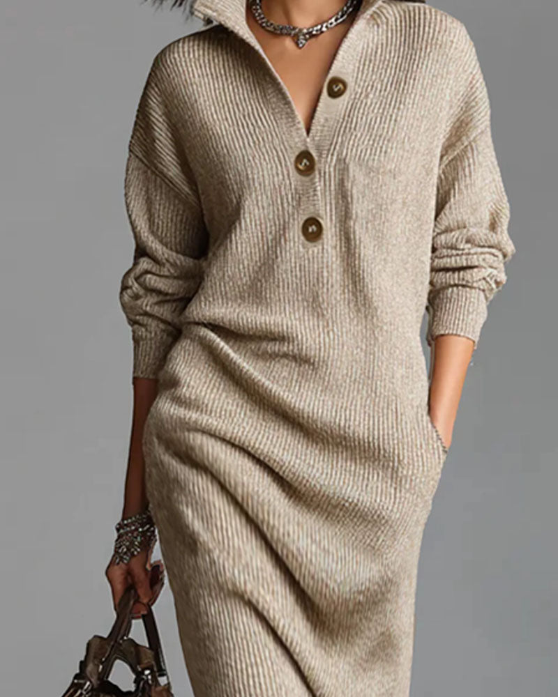 Stasey | Elegant Pullover Knit Midi Dress