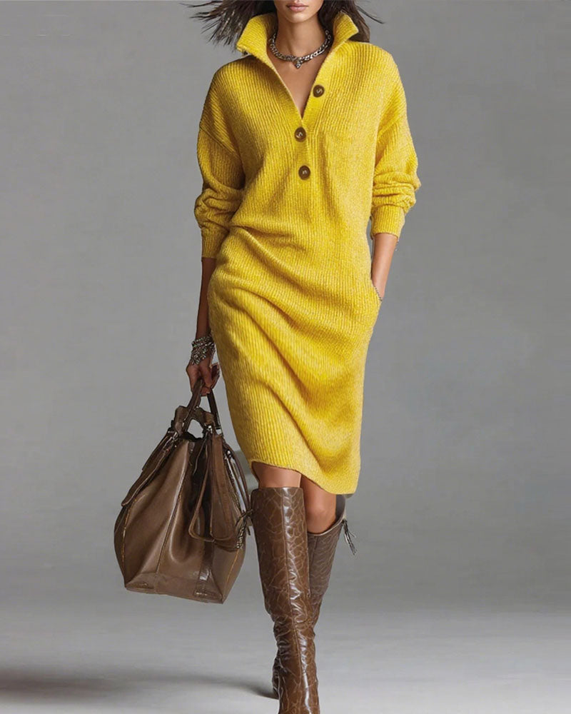Stasey | Elegant Pullover Knit Midi Dress