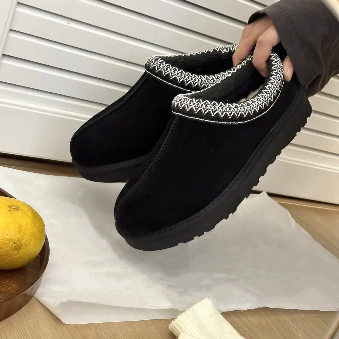 Tessa | Suede Fur-Lined Slip-Ons