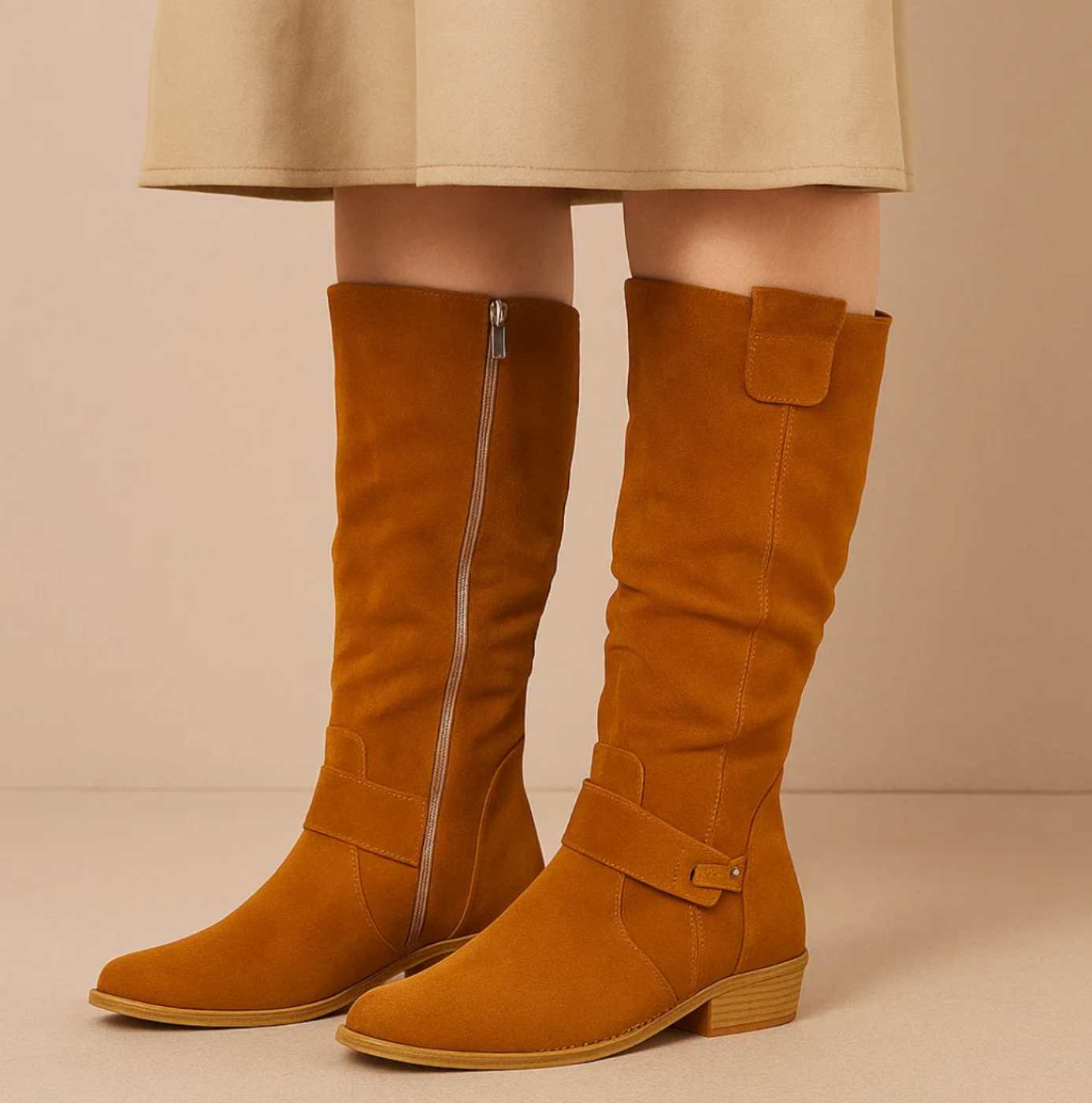 BelleVie — Elegant Suede Knee-High Boots