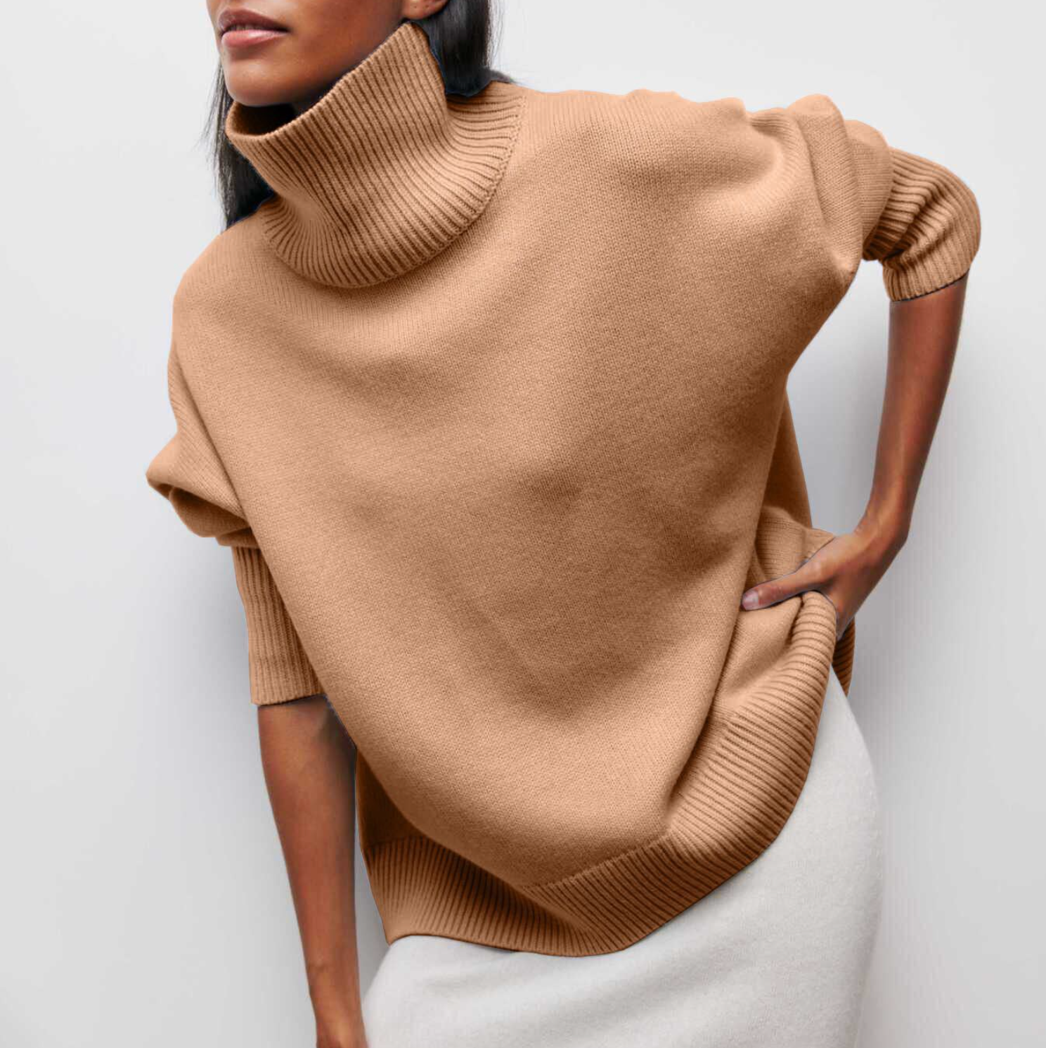 Amelia - Elegant Knitted Roll Neck Jumper