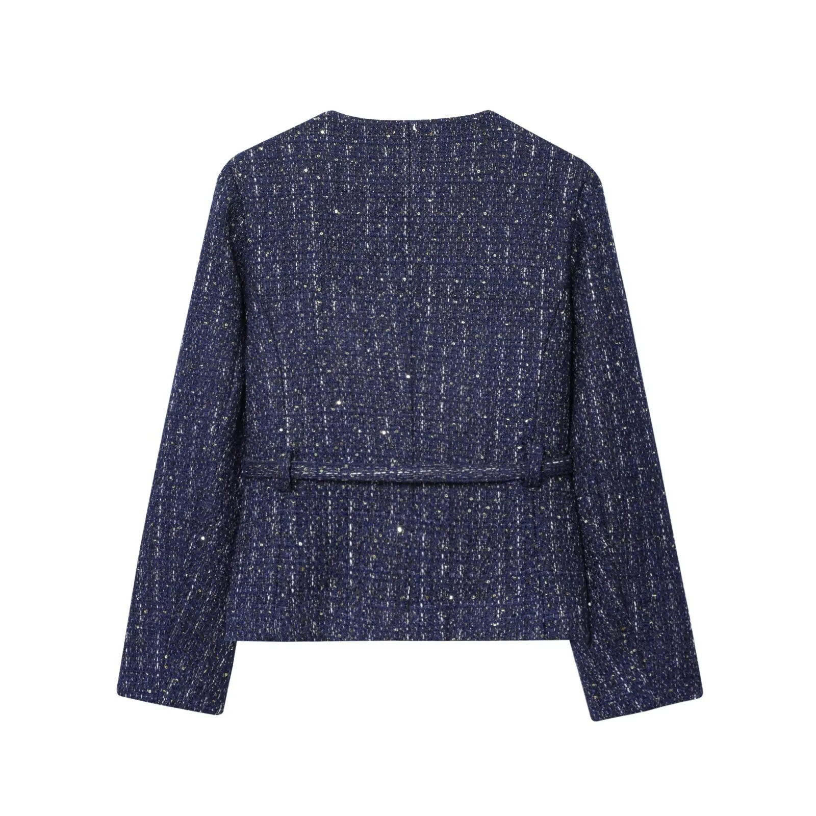Naomi - Gold Button Round Neck Jacket