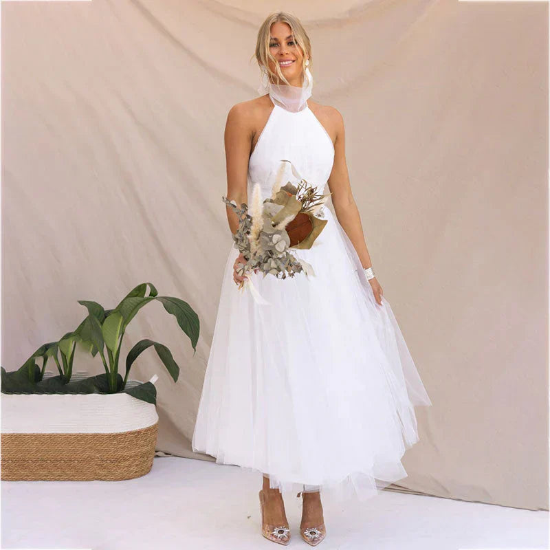 Alyssa - Halter Neck Midi Dress