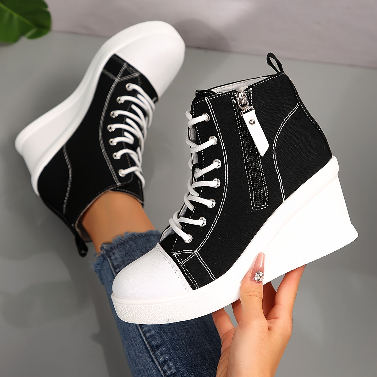 Uptown™ Chic Canvas Wedge Trainer