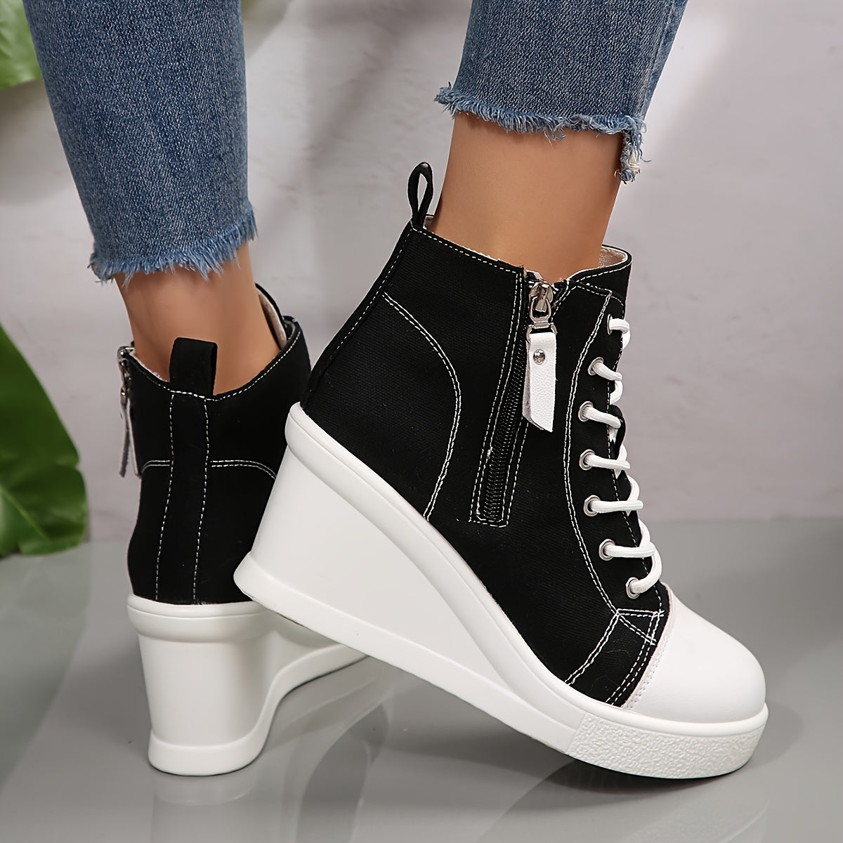 Uptown™ Chic Canvas Wedge Trainer