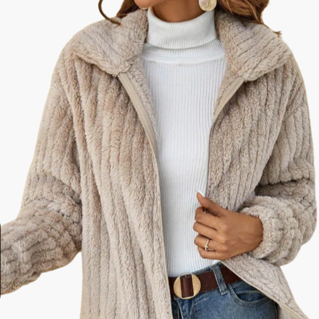 Boutique Eliza™ | Short Fleece Jacket with Notch Collar