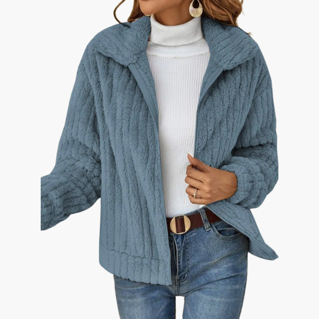 Boutique Eliza™ | Short Fleece Jacket with Notch Collar