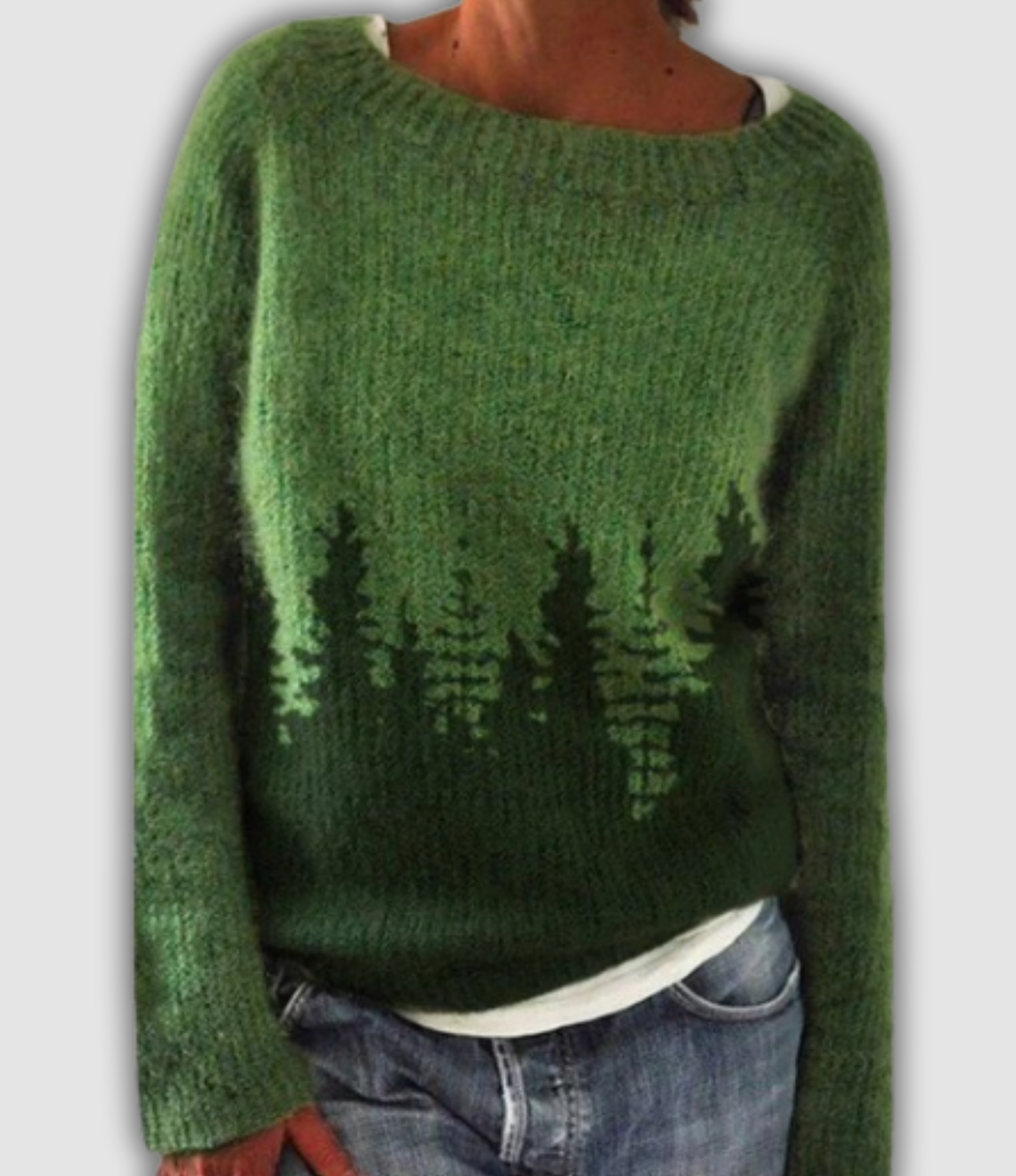 Celeste - Nordic Pine Silhouette Knit Jumper