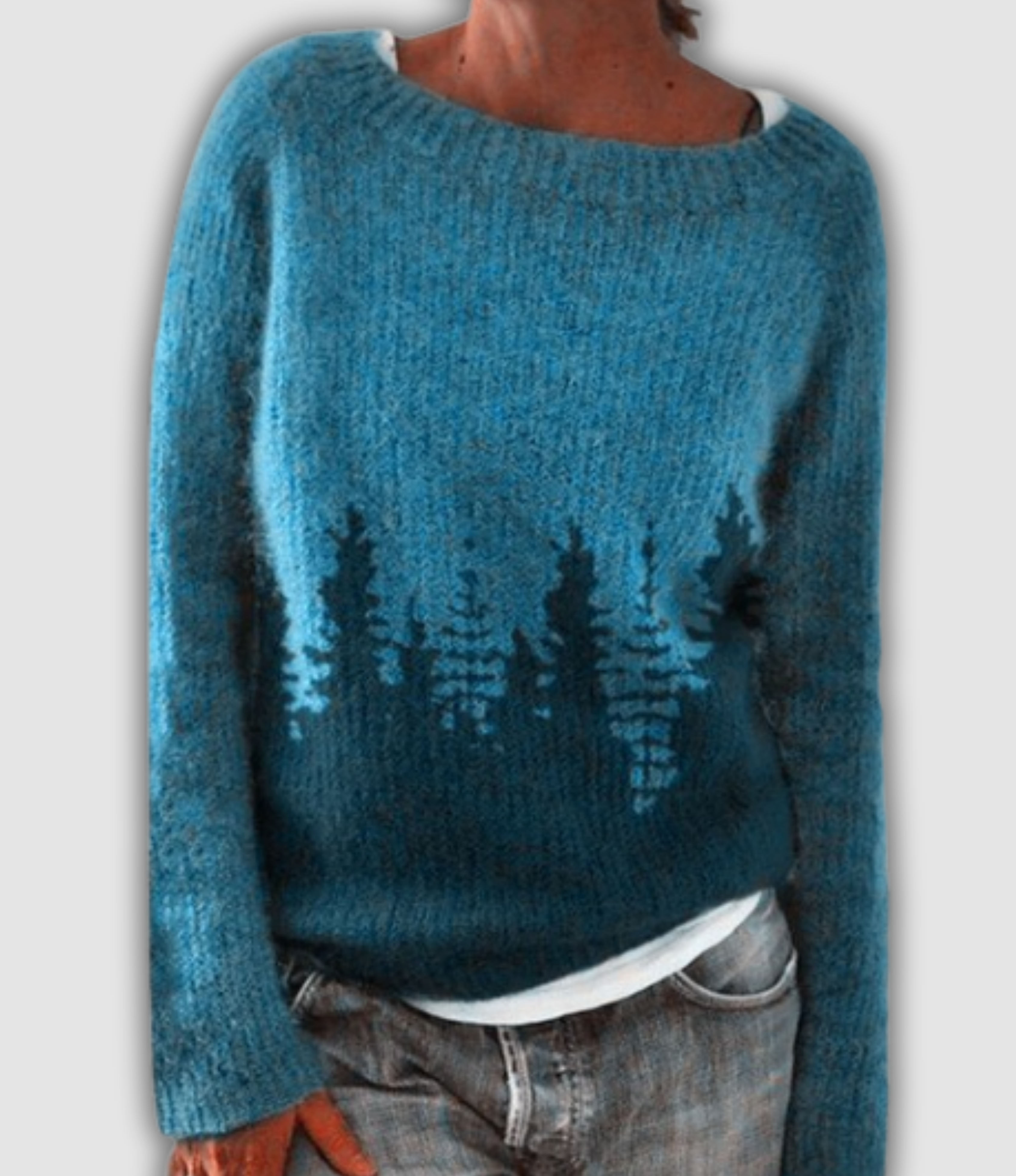 Dahlia - Nordic Pine Silhouette Knit Jumper