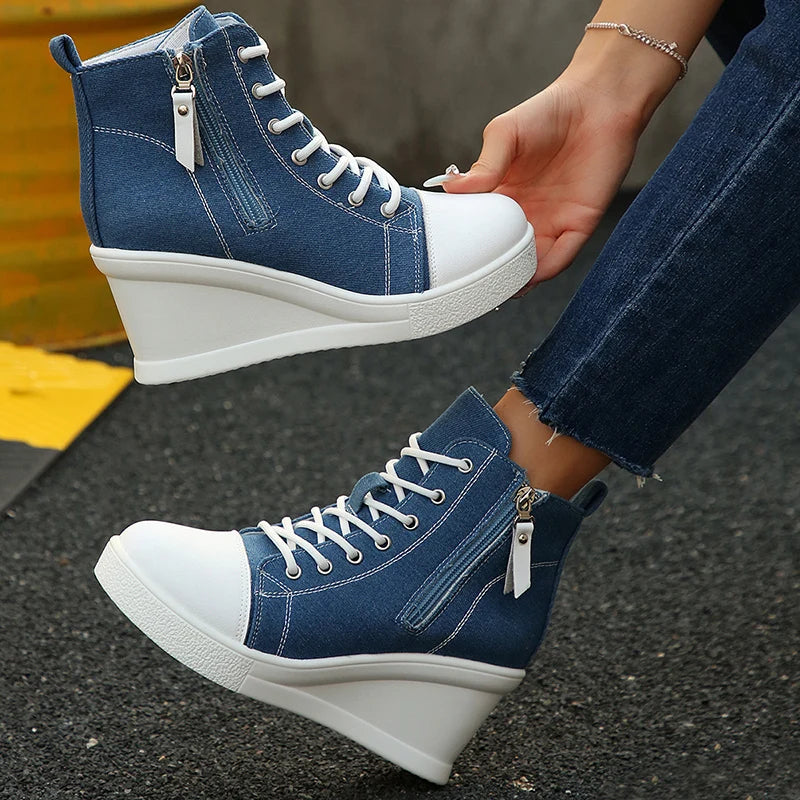 Uptown™ Chic Canvas Wedge Trainer
