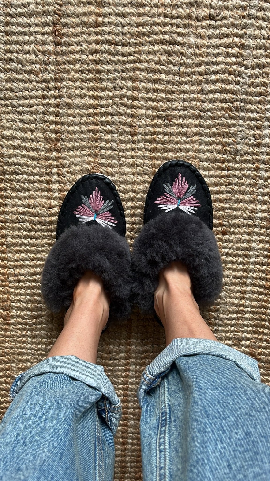 Sheepskin Mule Slippers | Black