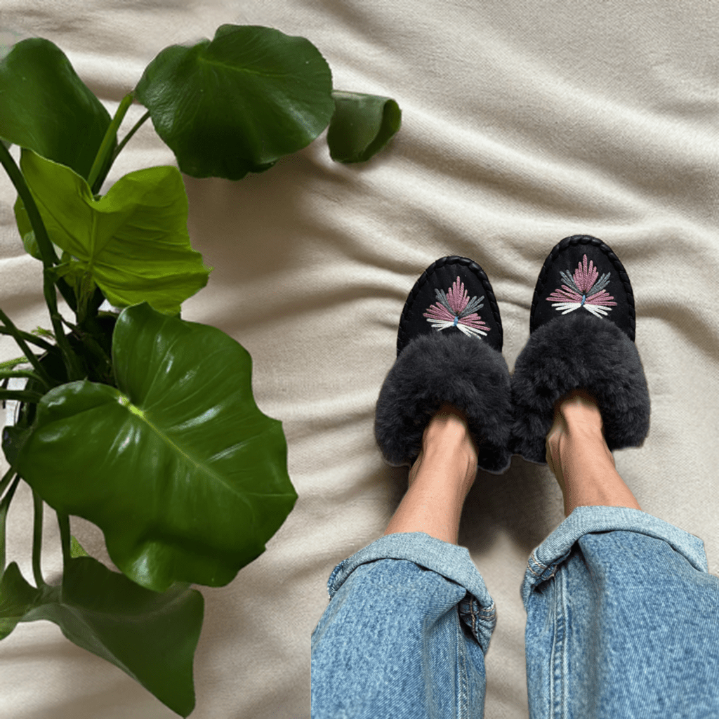 Sheepskin Mule Slippers | Black