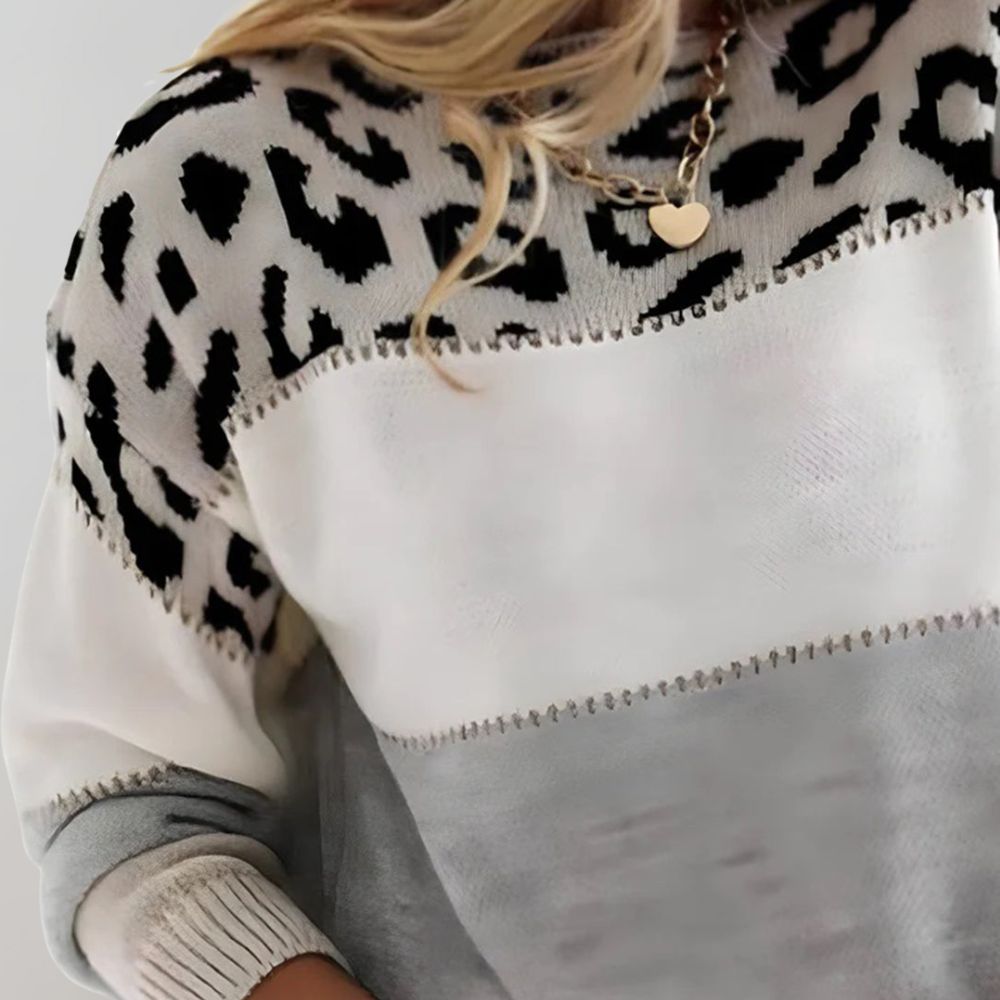 Leona - Leopard Print Casual Jumper