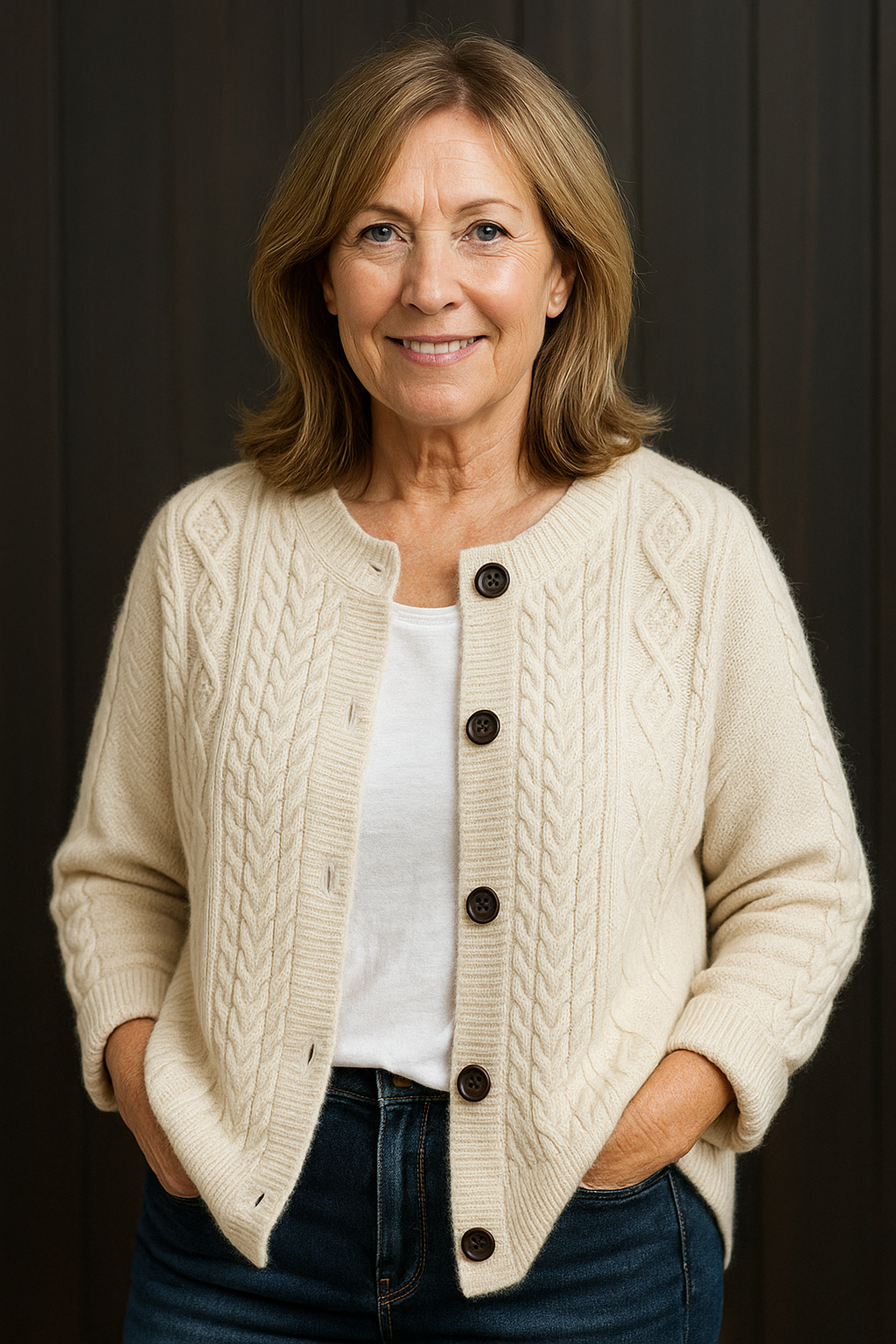 Lorenza | Timeless Cable-Knit Cardigan