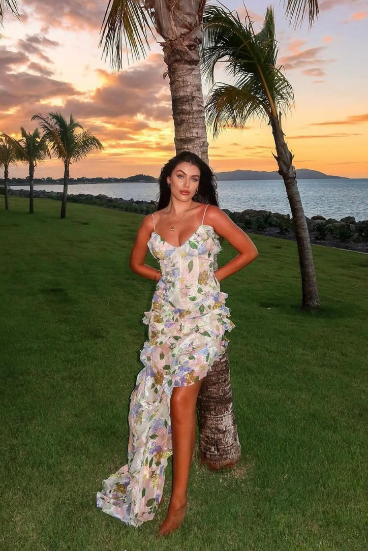 Catherine - Ruffled Floral Maxi Dress