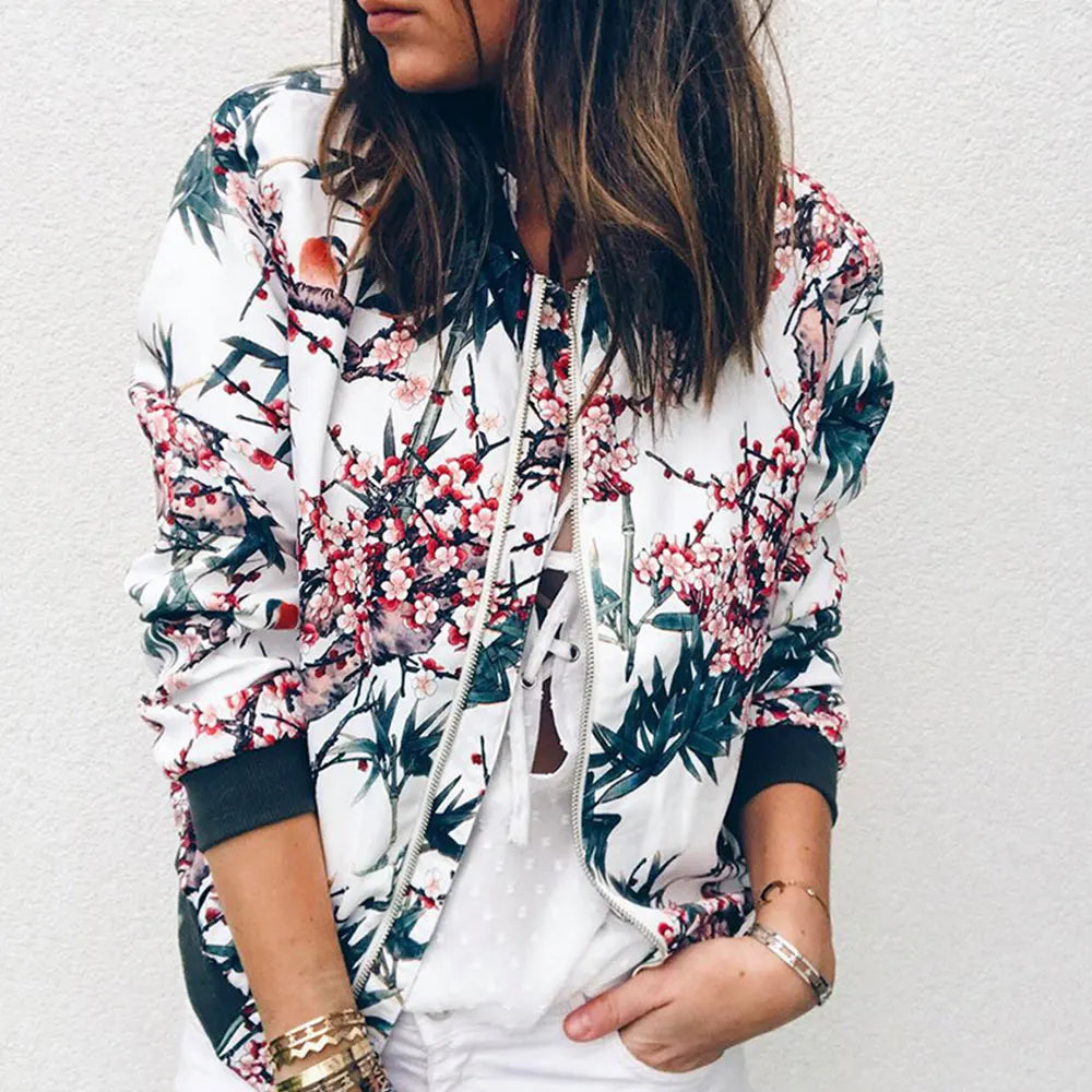 Aria - Bomber jacket with trendy floral print