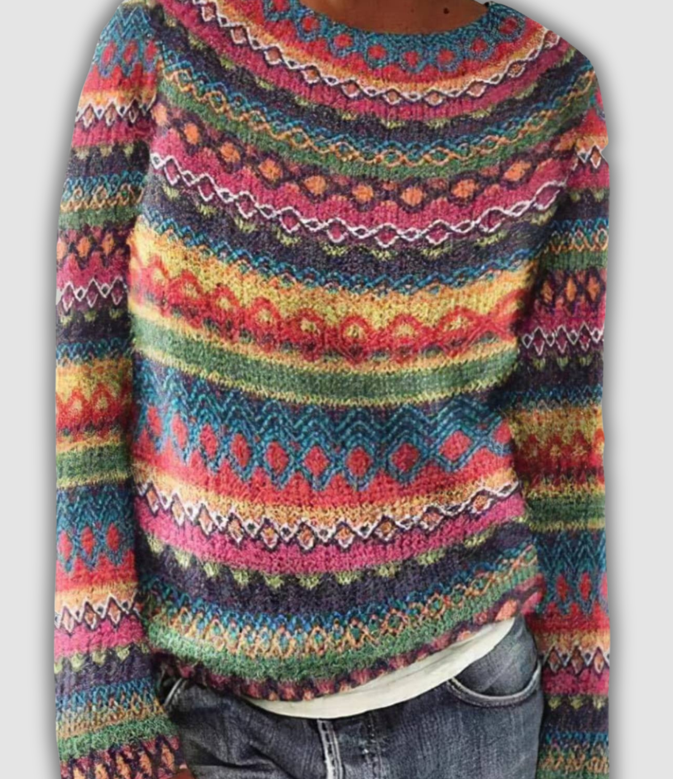 Elodie - Vintage Kaleidoscope Icelandic Knit Jumper