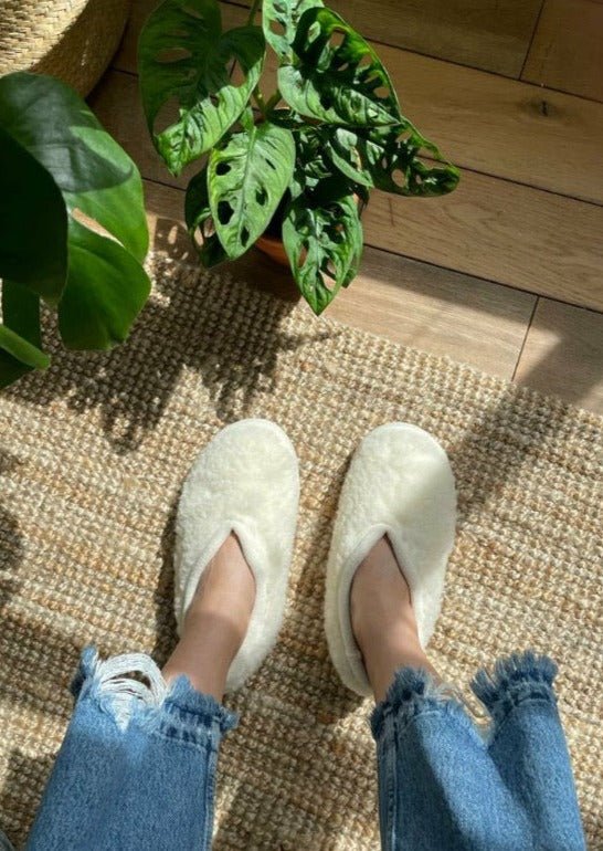 Isla | Milk Merino Wool Slippers