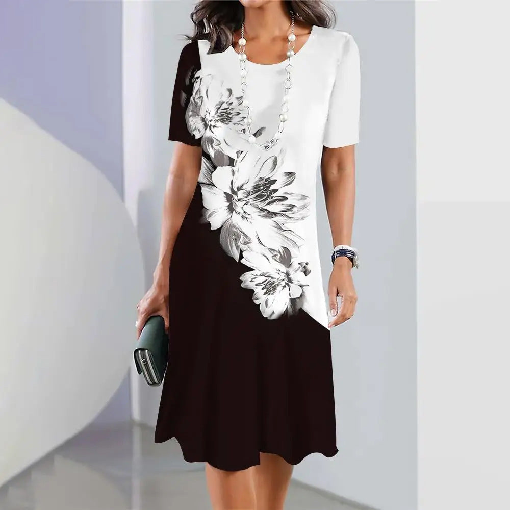 Avery - Women’s Ombre Print Knee-Length Dress with Flared Fit