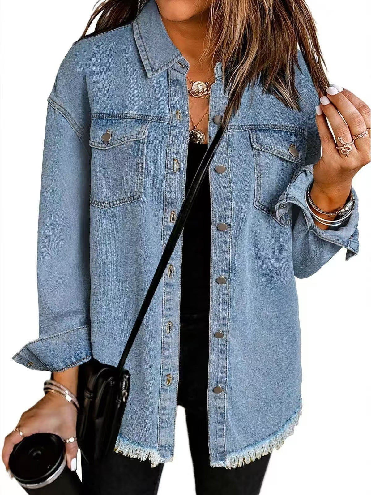 Boutique Eliza™ | Long-Sleeved Denim Jacket with Pockets