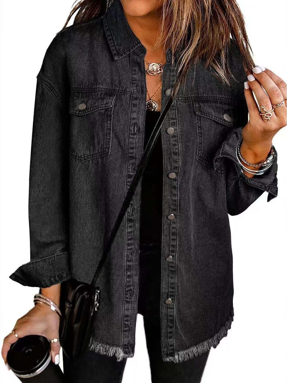 Boutique Eliza™ | Long-Sleeved Denim Jacket with Pockets