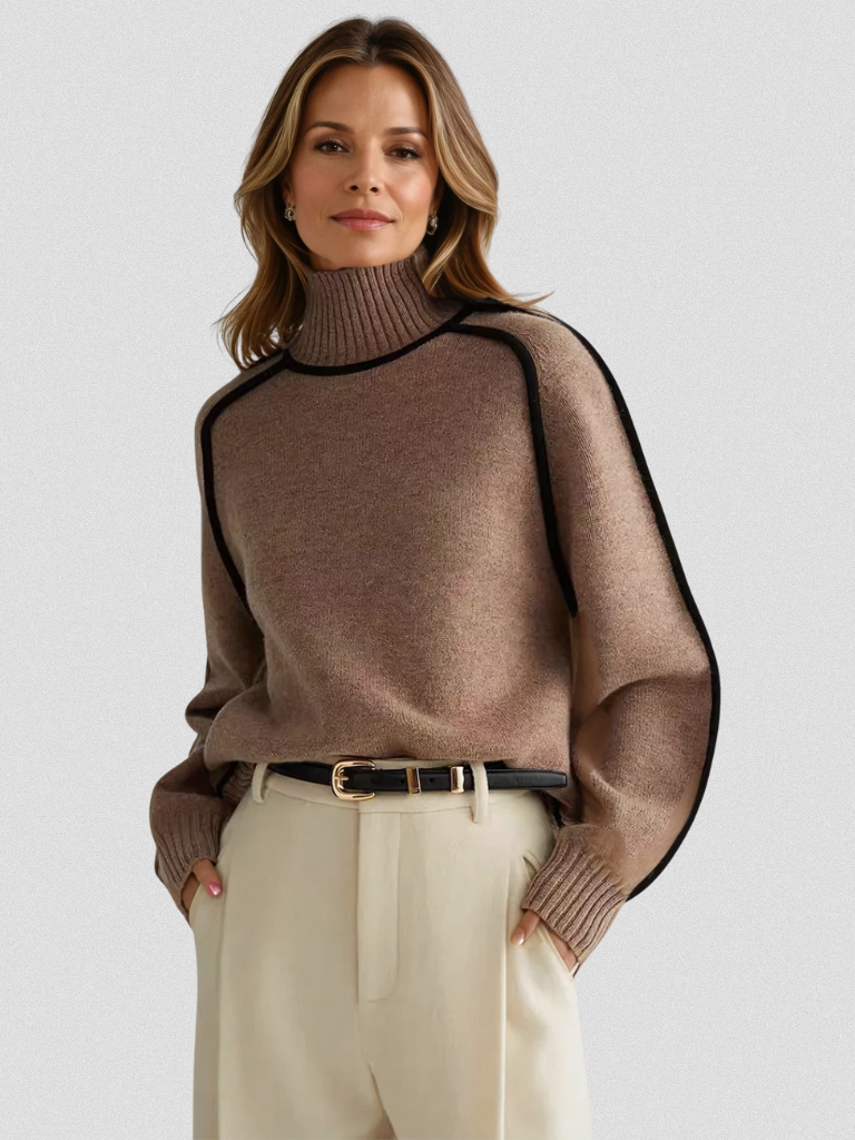 LOUISE | Elegant Contrast-Trim Sweater