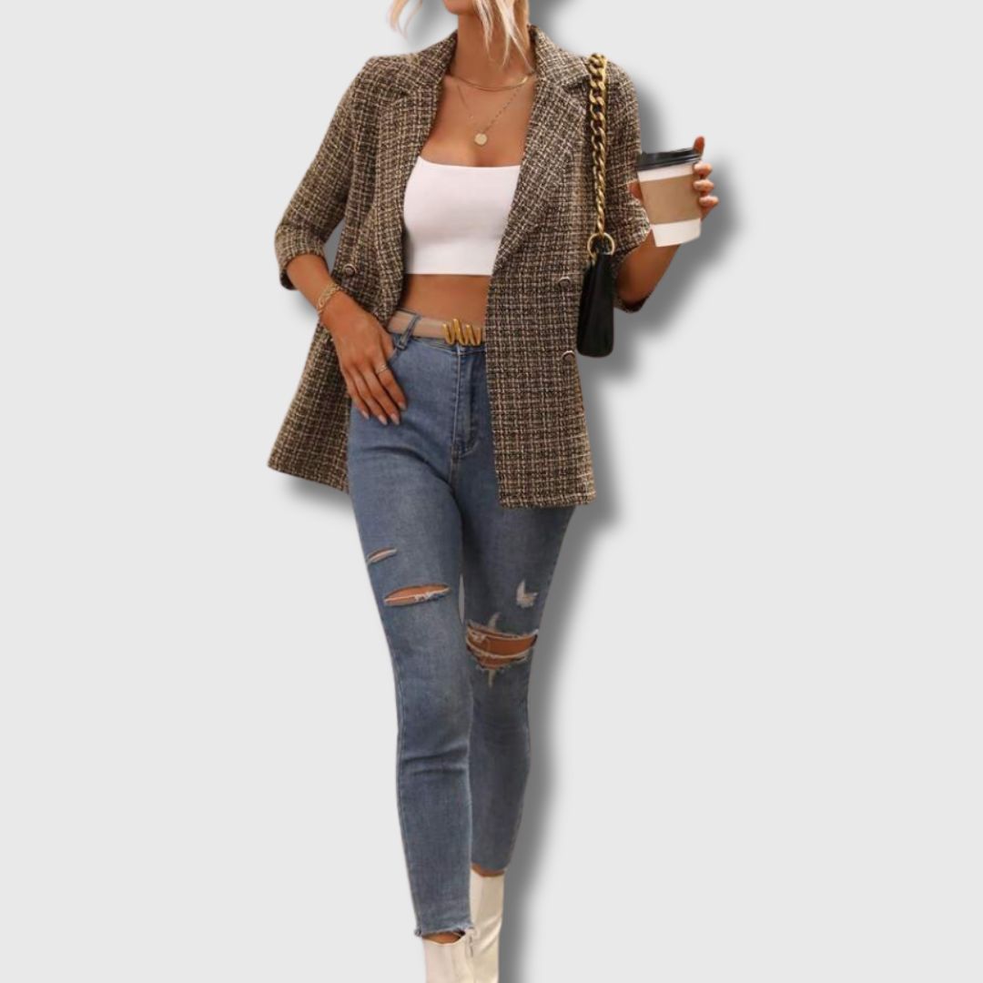 Hazel - Women's Chic Tweed Blazer Limited Edition