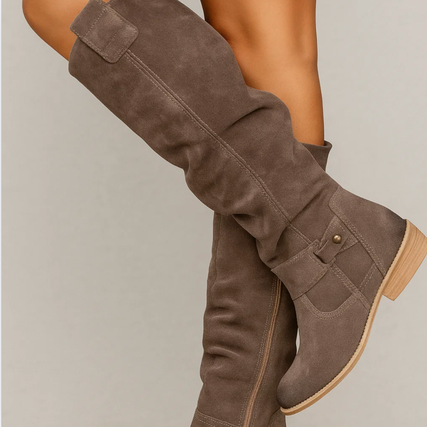 BelleVie — Elegant Suede Knee-High Boots