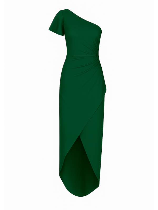 Alice - Ruffle Trim One Shoulder Dress