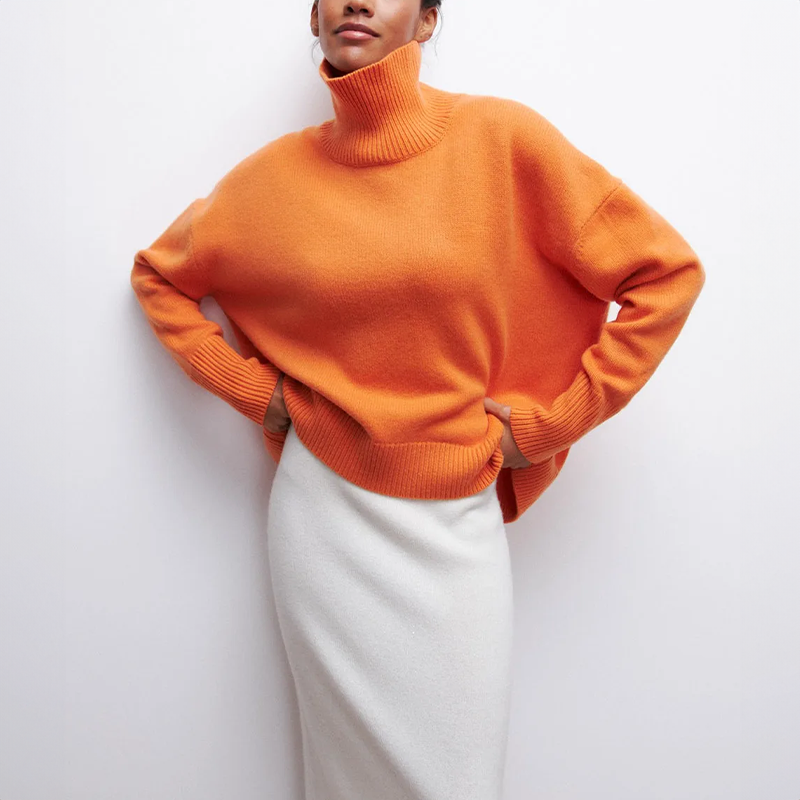 Amelia - Elegant Knitted Roll Neck Jumper