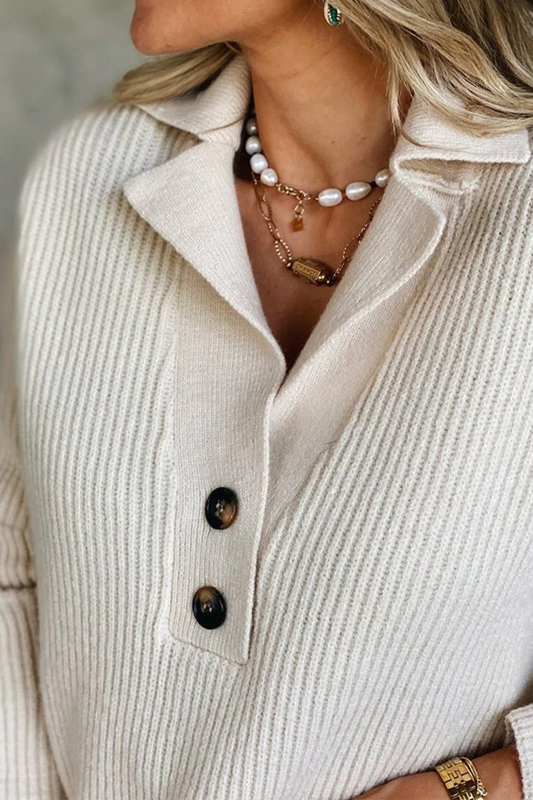 Mireya™ Classic Button Knit Sweater