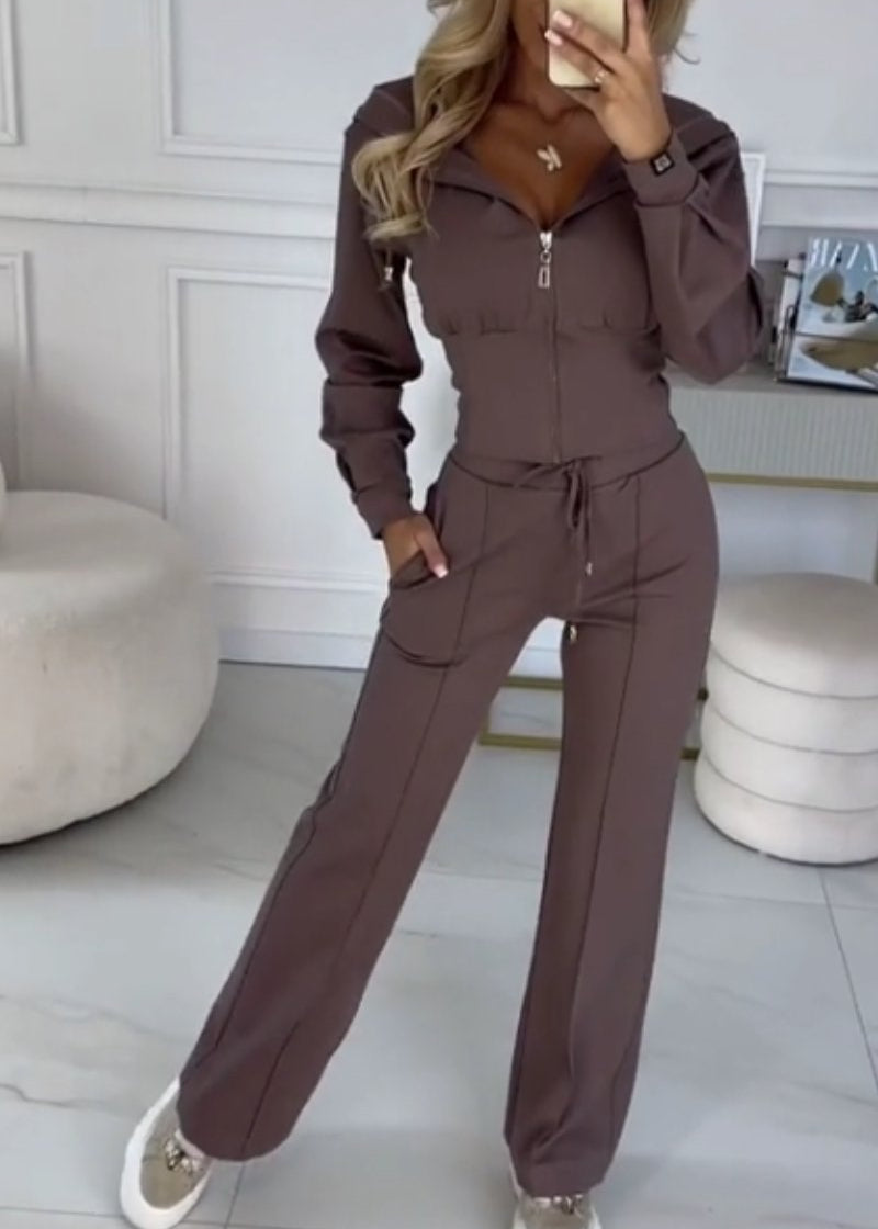 Boutique Eliza™ | Women's Wide Leg Tracksuit Set
