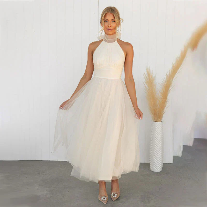 Alyssa - Halter Neck Midi Dress