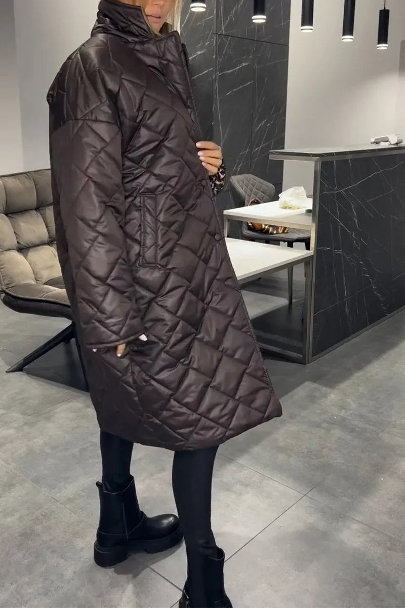 Ofira | Reversible Quilted Coat with Leopard Lining