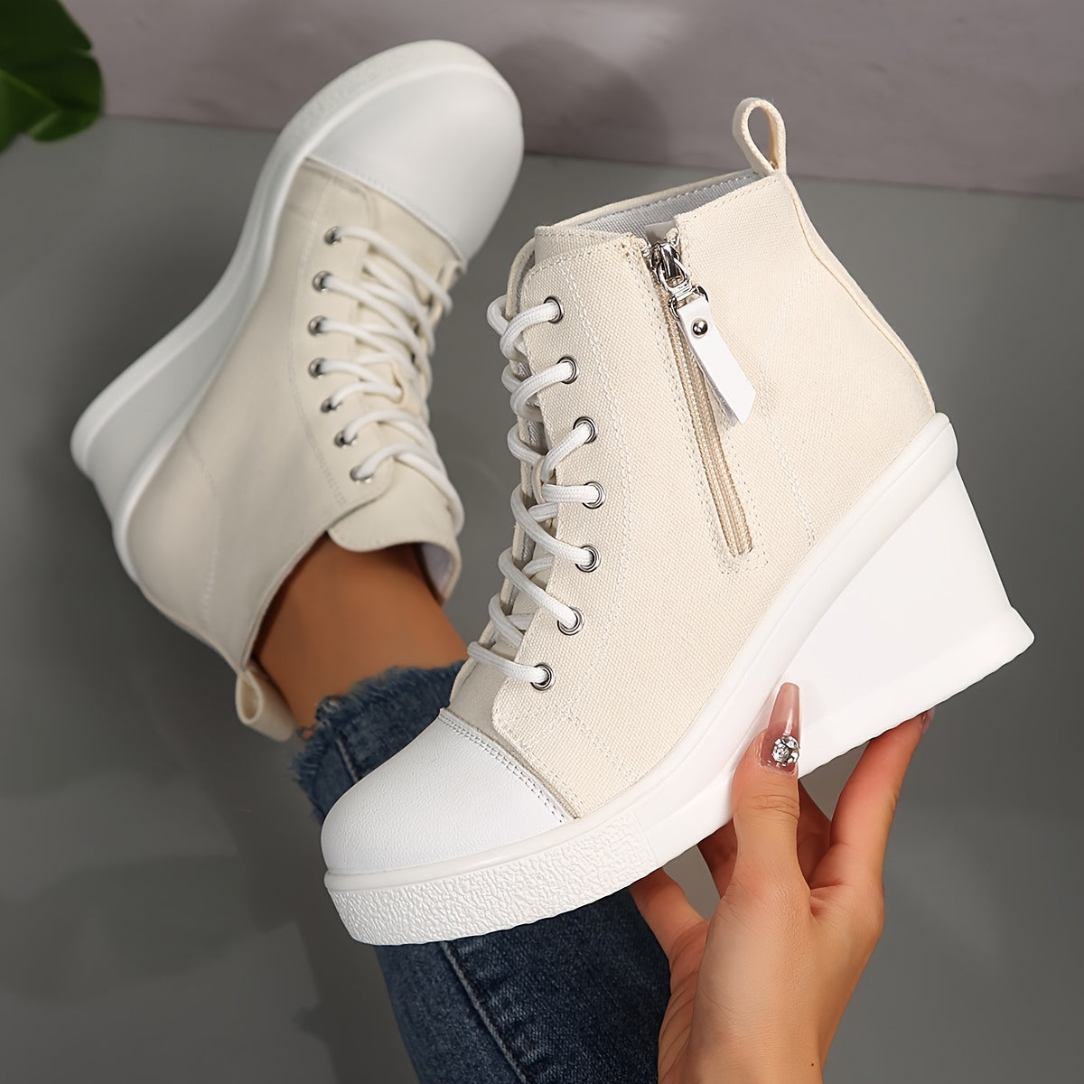 Uptown™ Chic Canvas Wedge Trainer